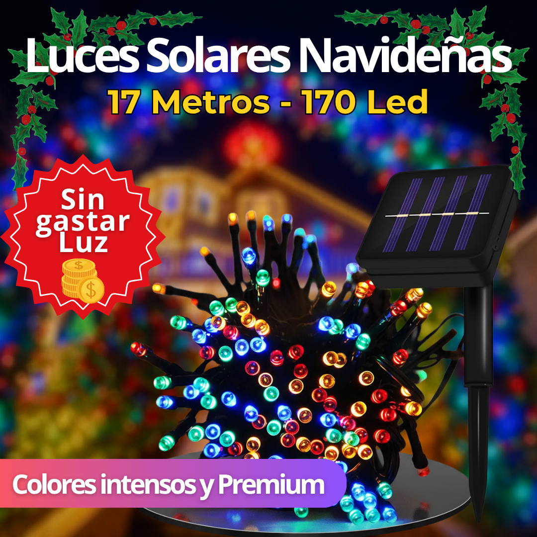 ⚡ Luces Solares Navideñas de 170 led - Ahorro Energia 💰